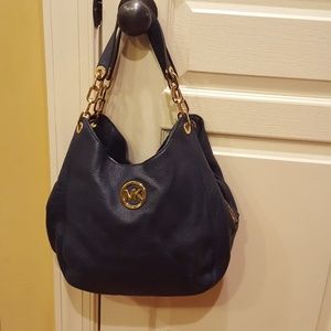 MK Blue hobo leather purse